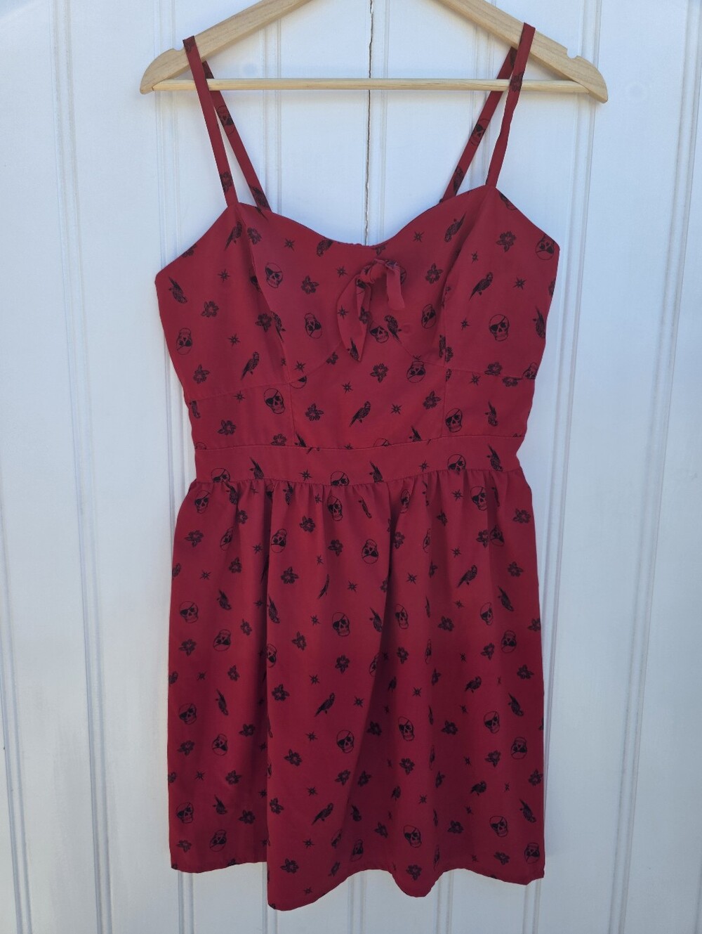 Hot Topic Skull Pirate Floral Skater Goth Dress Medium